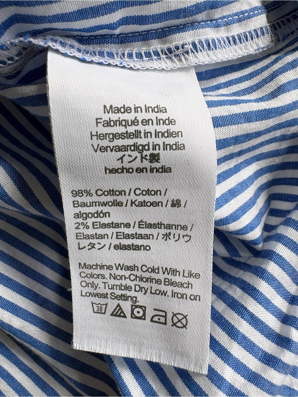 J. Crew Blue and White Striped Ruffle-Trim Blouse - Picture 5 of 5